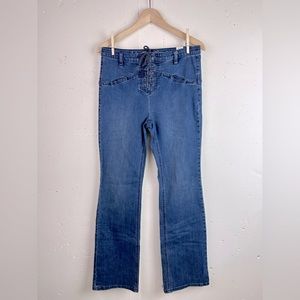 Free People Lace Up Boot Cut Jeans